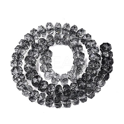 Crackle Transparent Glass Beads Strands GLAA-N068-03A-01-1