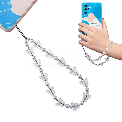 Acrylic Beaded Phone Lanyard HJEW-SW00017-04-1