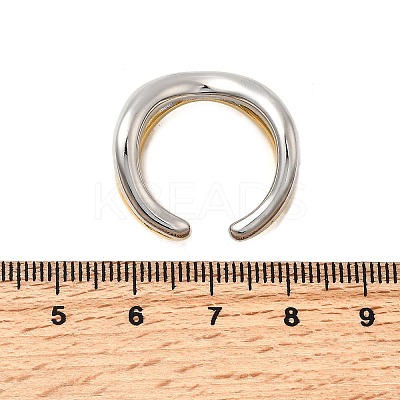 304 Stainless Steel Two Tone Cuff Rings RJEW-Z110-04GP-1