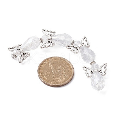Angel Fairy Shape Electroplate Transparent Glass Beads Strands AJEW-JB01172-04-1