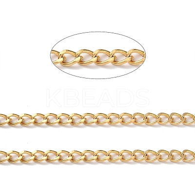 Ion Plating(IP) 304 Stainless Steel Faceted Curb Chains CHS-G027-02G-1