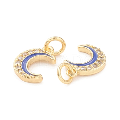 Eco-Friendly Brass Micro Pave Cubic Zirconia Charms KK-I698-32G-1