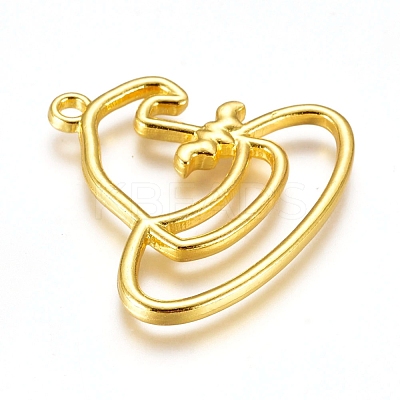 Halloween Zinc Alloy Open Back Bezel Pendants PALLOY-D199-17G-1