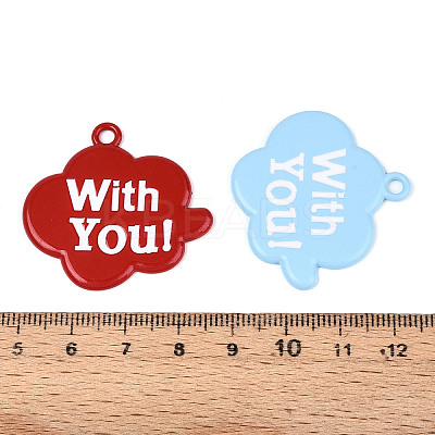 Spray Painted Alloy and Enamel Pendants PALLOY-T090-86-1
