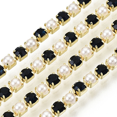 Brass Rhinestone Strass Chains CHC-N017-001A-A06-1