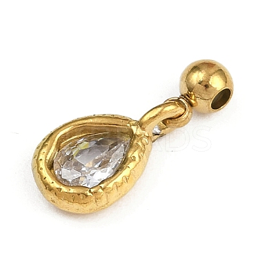 304 Stainless Steel Cubic Zirconia Pendants LS-STAS-L296-12G-1