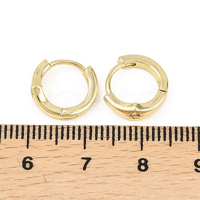 Star Brass Micro Pave Clear Cubic Zirconia Hoop Earrings EJEW-D348-21G-1