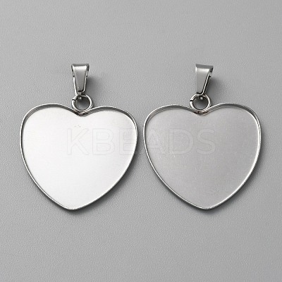 304 Stainless Steel Pendant Cabochon Settings STAS-WH0037-07B-P-1