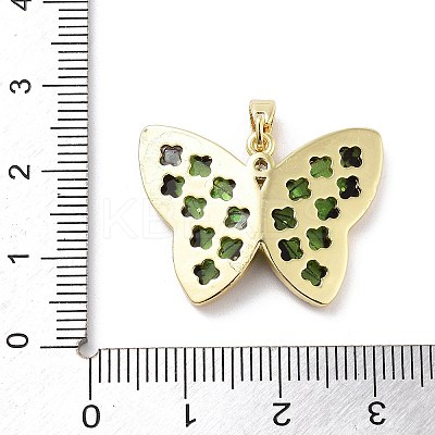 Brass Micro Pave Cubic Zirconia Pendants KK-F877-09G-1