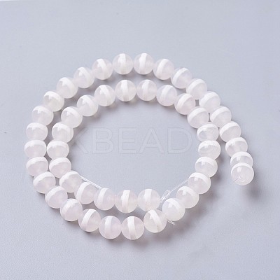 Natural Tibetan dZi Agate Beads Strands G-P425-03E-8mm-1