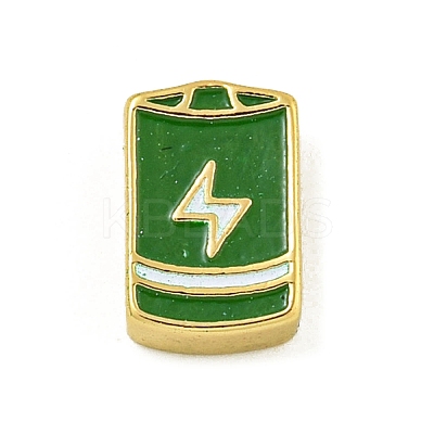 Rack Plating Brass Enamel Beads KK-U029-22G-06-1