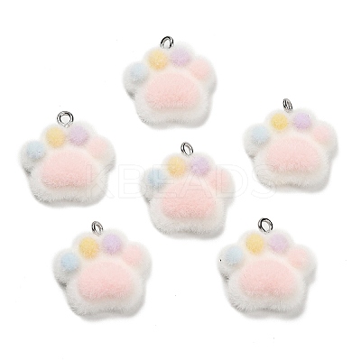 Flocky Opaque Resin Pendants RESI-G112-04-1-1