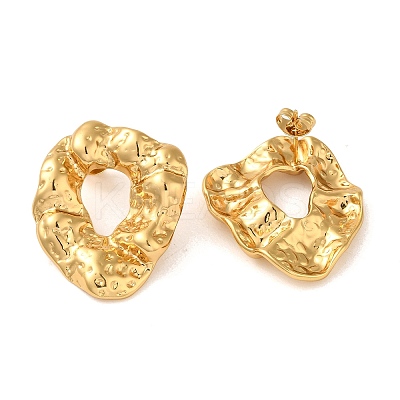 Hammered Twist Ring 304 Stainless Steel Stud Earrings for Women EJEW-U003-09G-1