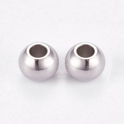 Tarnish Resistant 304 Stainless Steel Smooth Round Spacer Beads X-STAS-M006-01D-1
