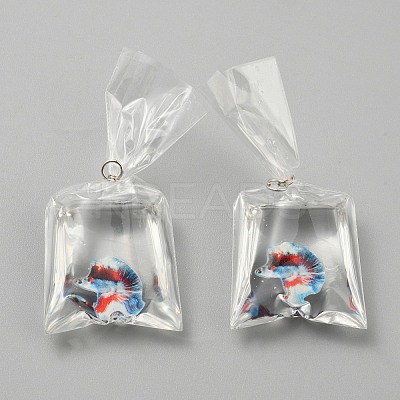 Transparent Resin Big Pendants RESI-TAC0024-01A-1