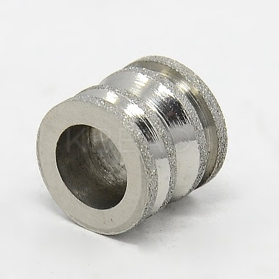 Tarnish Resistant 201 Stainless Steel Large Hole Column Textured Beads STAS-G037-09-1