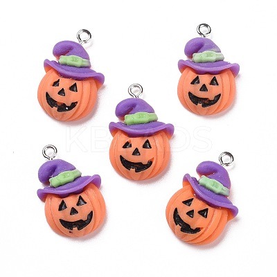 Halloween Opaque Resin Pendants RESI-G028-08P-1