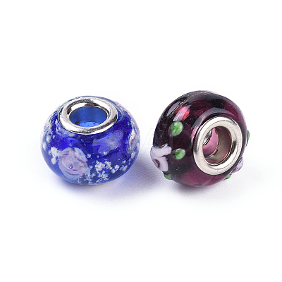 Mixed Styles Handmade Lampwork Glass European Beads X-LPDL-L002-M-1