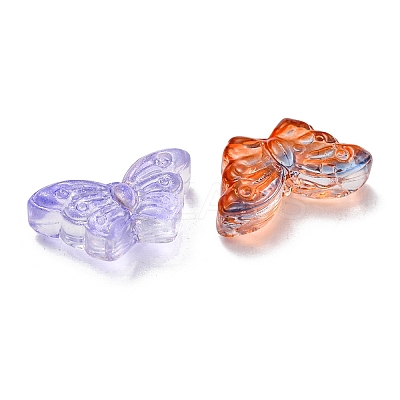 Transparent Spray Painted Glass Beads GLAA-YW0001-56-1