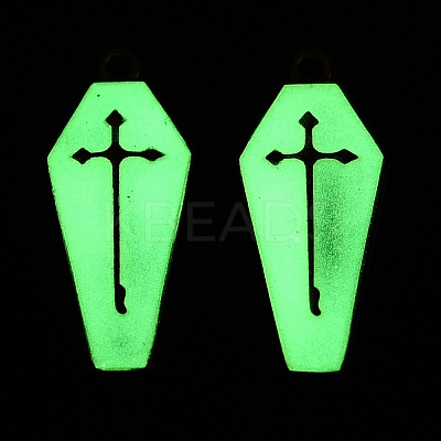 Halloween Theme Rack Plating Luminous Alloy Enamel Pendants ENAM-N056-340G-1