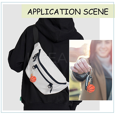 DIY Sports Ball Acrylic Pendant Keychain Making Kits DIY-SP0001-44B-1