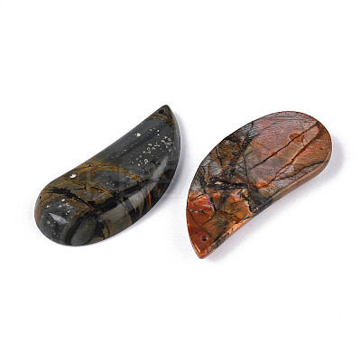 2Pcs Natural Red Picasso Stone/Polychrome Jasper Pendants G-N348-07-1