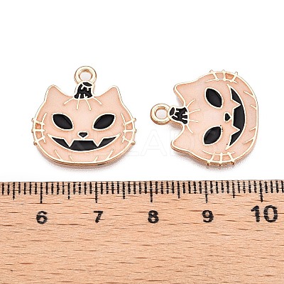 Halloween Theme Rack Plating Luminous Alloy Enamel Pendants ENAM-N056-239G-1