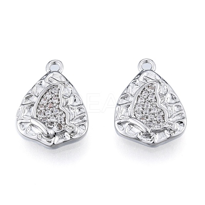 Brass Micro Pave Clear Cubic Zirconia Charms KK-N216-588P-1