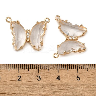 Brass Pave Faceted Glass Connector Charms FIND-Z020-03K-1
