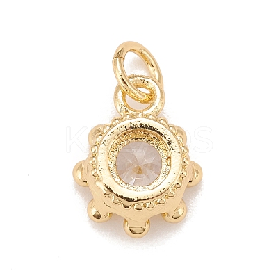 Brass Inlaid Clear Cubic Zirconia Charms KK-A161-34G-B-1