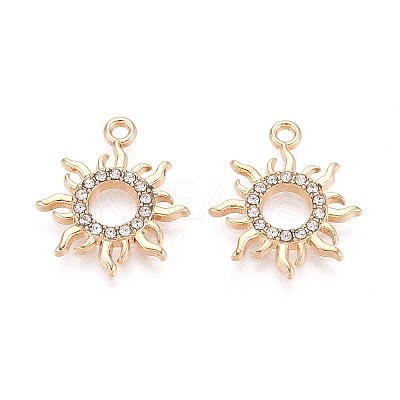 Rack Plating Alloy Rhinestone Pendants PALLOY-T091-20M-G-1