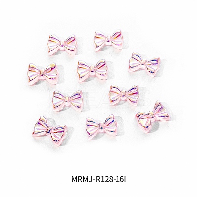 Electroplated Bowknot Resin Cabochons MRMJ-R128-16I-1