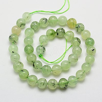 Natural Prehnite Beads Strands X-G-G457-6mm-03-1