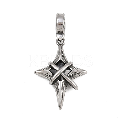 Star 316 Surgical Stainless Steel Cubic Zirconia Pendant Decoration STAS-Z165-16AS-B01-1