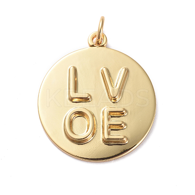Valentine Theme Brass Pendants ZIRC-G160-32G-1