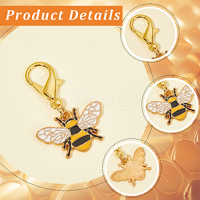 24Pcs 6 Styles Bees Alloy Enamel Shoe Charms HJEW-CP00012-1