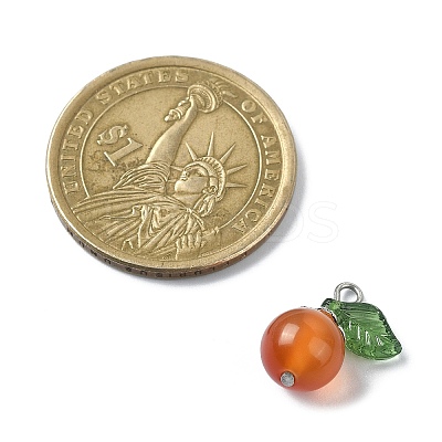 Natural Carnelian Fruit Pendants PALLOY-TA00077-03-1