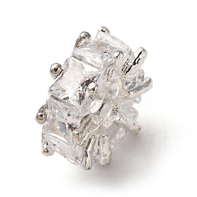 Brass Micro Pave Clear Cubic Zirconia Beads KK-D378-24S-02-1