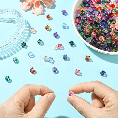 Two Tone Transparent Spray Painted Acrylic Beads ACRP-PA0001-01A-1
