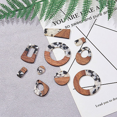 Resin & Wood Pendants RESI-CJ0001-14-1
