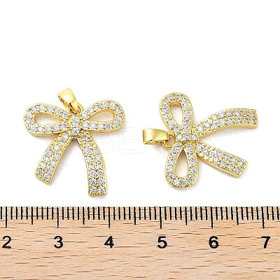 Rack Plating Brass Micro Pave Clear Cubic Zirconia Pendants KK-A205-03G-1