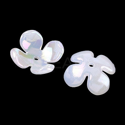 Plating Opaque Acrylic Imitation Shell Bead Cap OACR-P039-03B-1