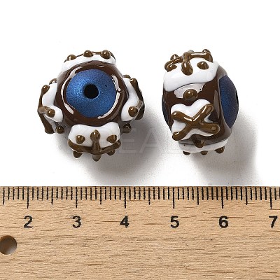 Hand Painted Acrylic with Enamel Beads MACR-K354-38O-1
