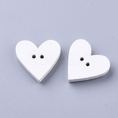 2-Hole Spray Painted Wooden Buttons BUTT-T007-019-1