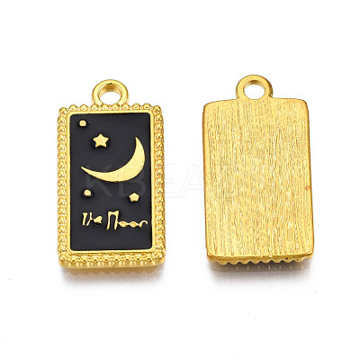 Rack Plating Golden Alloy Enamel Pendants ENAM-S122-51G-1