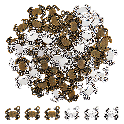 60Pcs 2 Colors Tibetan Style Pendants FIND-DC0004-04-1