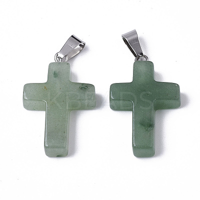 Natural Green Aventurine Pendants G-J354-08A-1