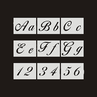 Letter A~Z/Number/Sign PET Plastic Hollow Painting Silhouette Stencil DRAW-PW0009-03-1