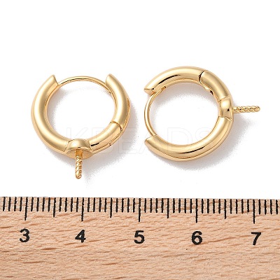 Brass Hoop Earrings Findings KK-B105-03G-02-1