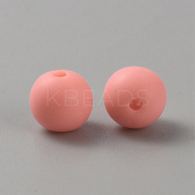 Acrylic Frosted Round Beads FACR-WH0001-06A-03-1